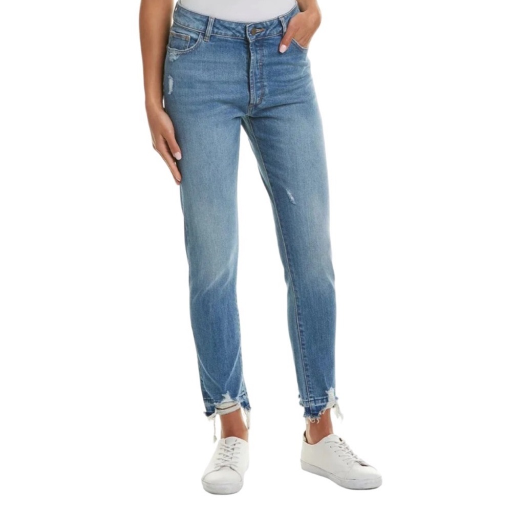 DL1961 Bella High Rise Vintage Slim with Distressed Hem Size 26